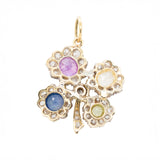 Victorian Gem Set Clover Pendant-Charlotte Sayers Antique Jewellery