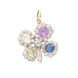 Victorian Gem Set Clover Pendant-Charlotte Sayers Antique Jewellery