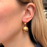 Victorian Gold Ball Drop Earrings-Charlotte Sayers Antique Jewellery