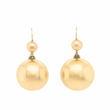 Victorian Gold Ball Drop Earrings-Charlotte Sayers Antique Jewellery