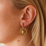 Victorian Gold Circular Earrings-Charlotte Sayers Antique Jewellery