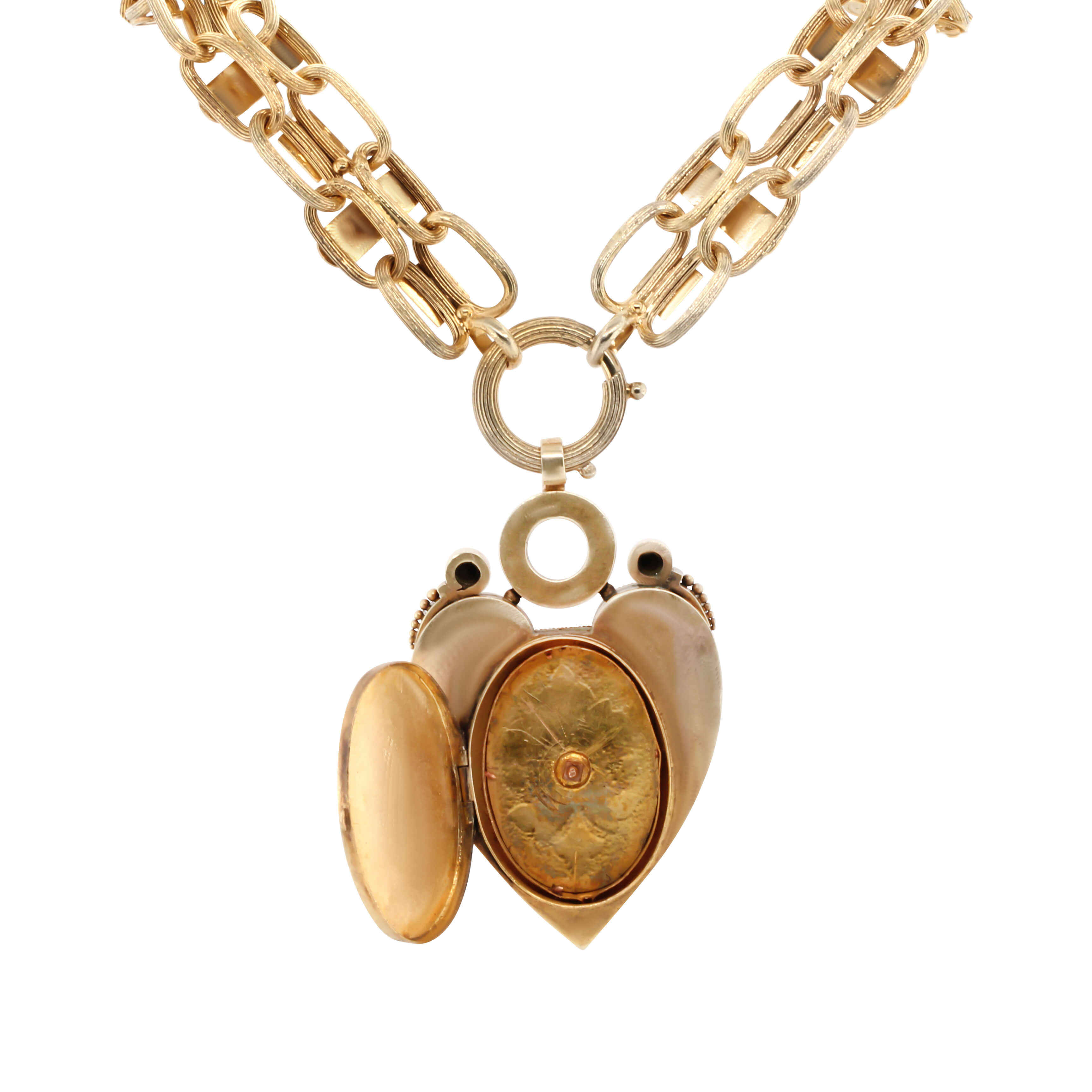 Victorian Gold Collar and Heart Locket-Charlotte Sayers Antique Jewellery