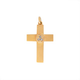 Victorian Gold Cross with a Diamond Flower-Charlotte Sayers Antique Jewellery