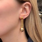 Victorian Gold Drop Earrings-Charlotte Sayers Antique Jewellery