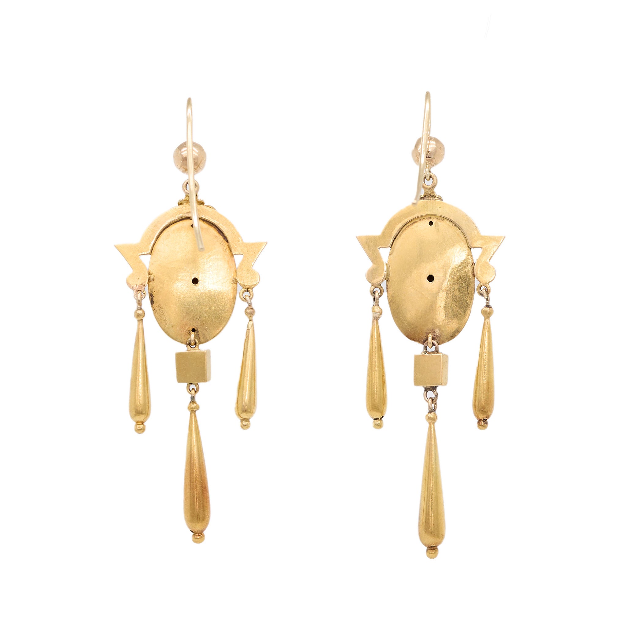 Victorian Gold Drop Earrings-Charlotte Sayers Antique Jewellery