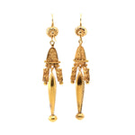 Victorian Gold Drop Earrings-Charlotte Sayers Antique Jewellery