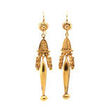 Victorian Gold Drop Earrings-Charlotte Sayers Antique Jewellery