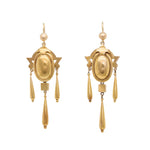 Victorian Gold Drop Earrings-Charlotte Sayers Antique Jewellery