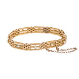 Victorian Gold Gate Bracelet with Pearls-Charlotte Sayers Antique Jewellery