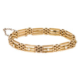 Victorian Gold Gate Bracelet with Pearls-Charlotte Sayers Antique Jewellery