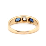 Victorian Gold, Sapphire and Diamond Gypsy Ring-Charlotte Sayers Antique Jewellery