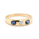 Victorian Gold, Sapphire and Diamond Gypsy Ring-Charlotte Sayers Antique Jewellery