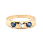 Victorian Gold, Sapphire and Diamond Gypsy Ring-Charlotte Sayers Antique Jewellery