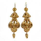 Victorian Gold and Enamel Drop Earrings-Charlotte Sayers Antique Jewellery