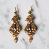 Victorian Gold and Enamel Drop Earrings-Charlotte Sayers Antique Jewellery