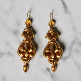 Victorian Gold and Enamel Drop Earrings-Charlotte Sayers Antique Jewellery