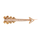 Victorian Gold and Pearl Arrow Brooch-Charlotte Sayers Antique Jewellery