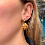 Victorian Green Paste Earrings-Charlotte Sayers Antique Jewellery