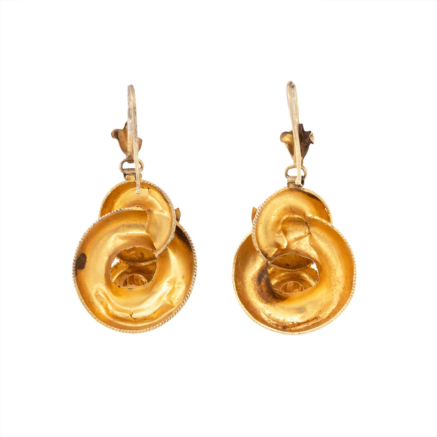 Victorian Green Paste Earrings-Charlotte Sayers Antique Jewellery