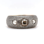 Victorian Gunmetal and Diamond Gypsy Ring-Charlotte Sayers Antique Jewellery