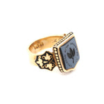 Victorian Hardstone Signet Ring-Charlotte Sayers Antique Jewellery