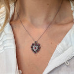 Victorian Heart Shaped Diamond and Ruby Pendant-Charlotte Sayers Antique Jewellery