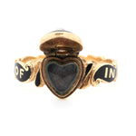 Victorian Heart Shaped Locked Memorial Ring-Charlotte Sayers Antique Jewellery