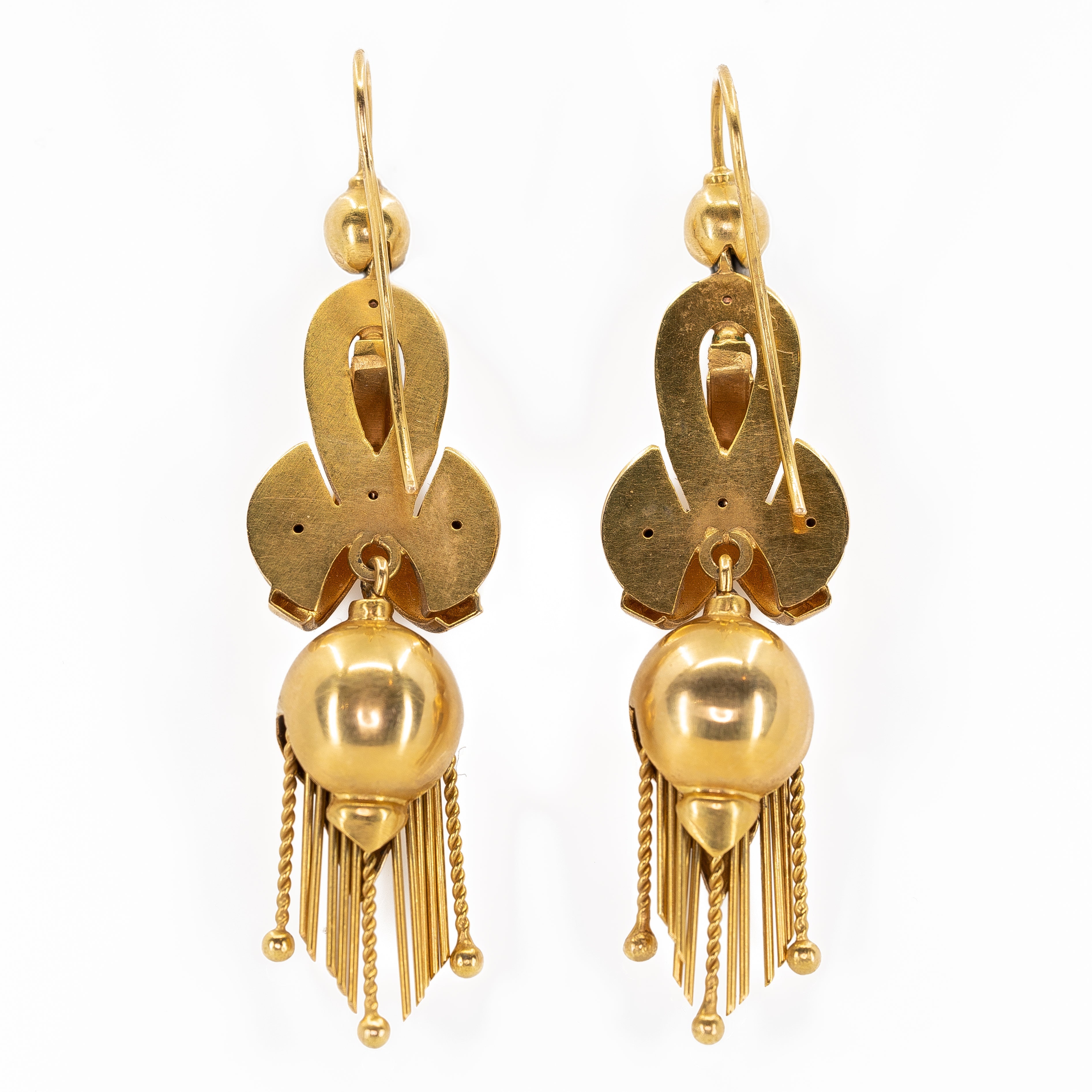 Victorian Hollow Drop Earrings-Charlotte Sayers Antique Jewellery