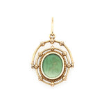 Victorian Intaglio Chrysoprase Pendant-Charlotte Sayers Antique Jewellery