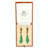 Victorian Jade and Pearl Earrings-Charlotte Sayers Antique Jewellery