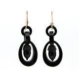 Victorian Jet Acorn Earrings-Charlotte Sayers Antique Jewellery