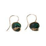Victorian Malachite Snake Earrings-Charlotte Sayers Antique Jewellery