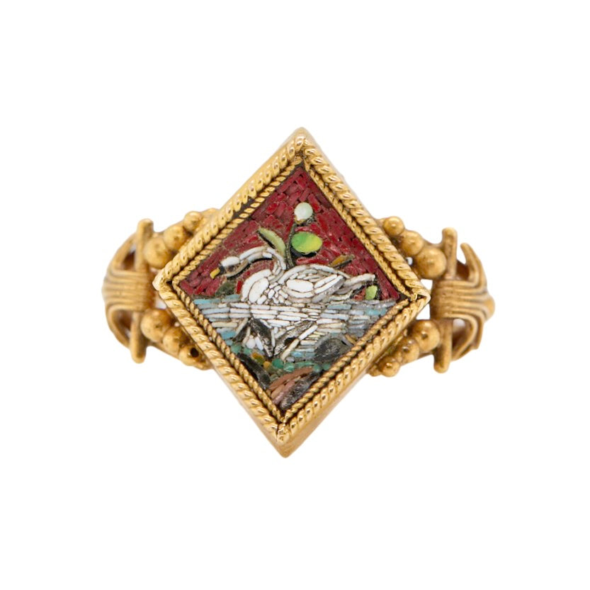 Victorian Mirco Mosaic Ring-Charlotte Sayers Antique Jewellery