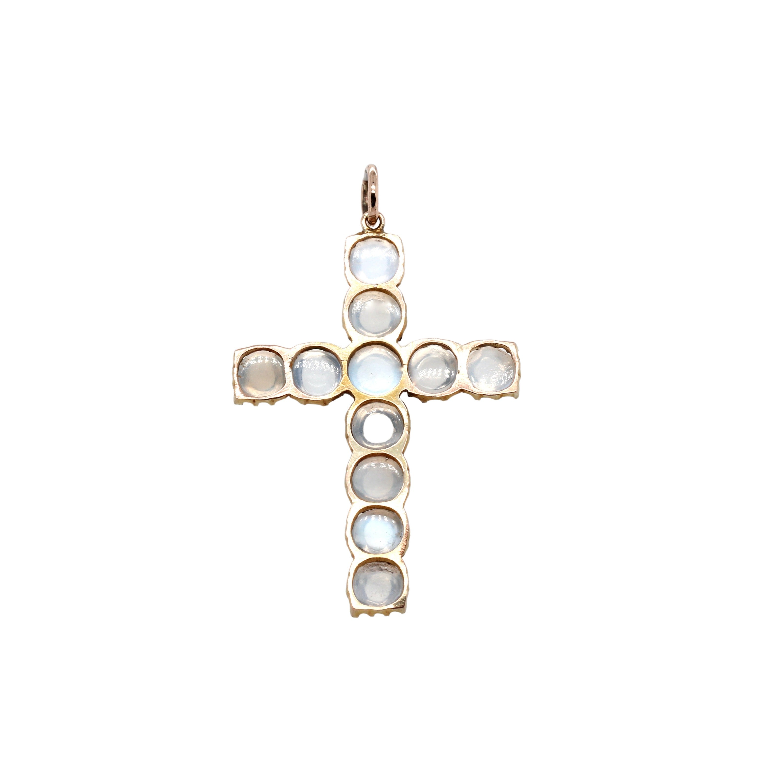 Victorian Moonstone Cross-Charlotte Sayers Antique Jewellery