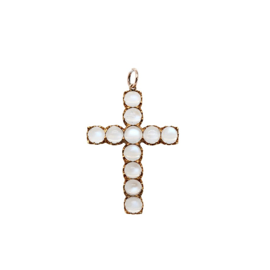 Victorian Moonstone Cross-Charlotte Sayers Antique Jewellery