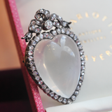Victorian Moonstone Diamond Hear Brooch/Pendant-Charlotte Sayers Antique Jewellery