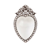 Victorian Moonstone Diamond Hear Brooch/Pendant-Charlotte Sayers Antique Jewellery