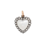 Victorian Moonstone and Diamond Heart Pendant-Charlotte Sayers Antique Jewellery