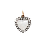 Victorian Moonstone and Diamond Heart Pendant-Charlotte Sayers Antique Jewellery