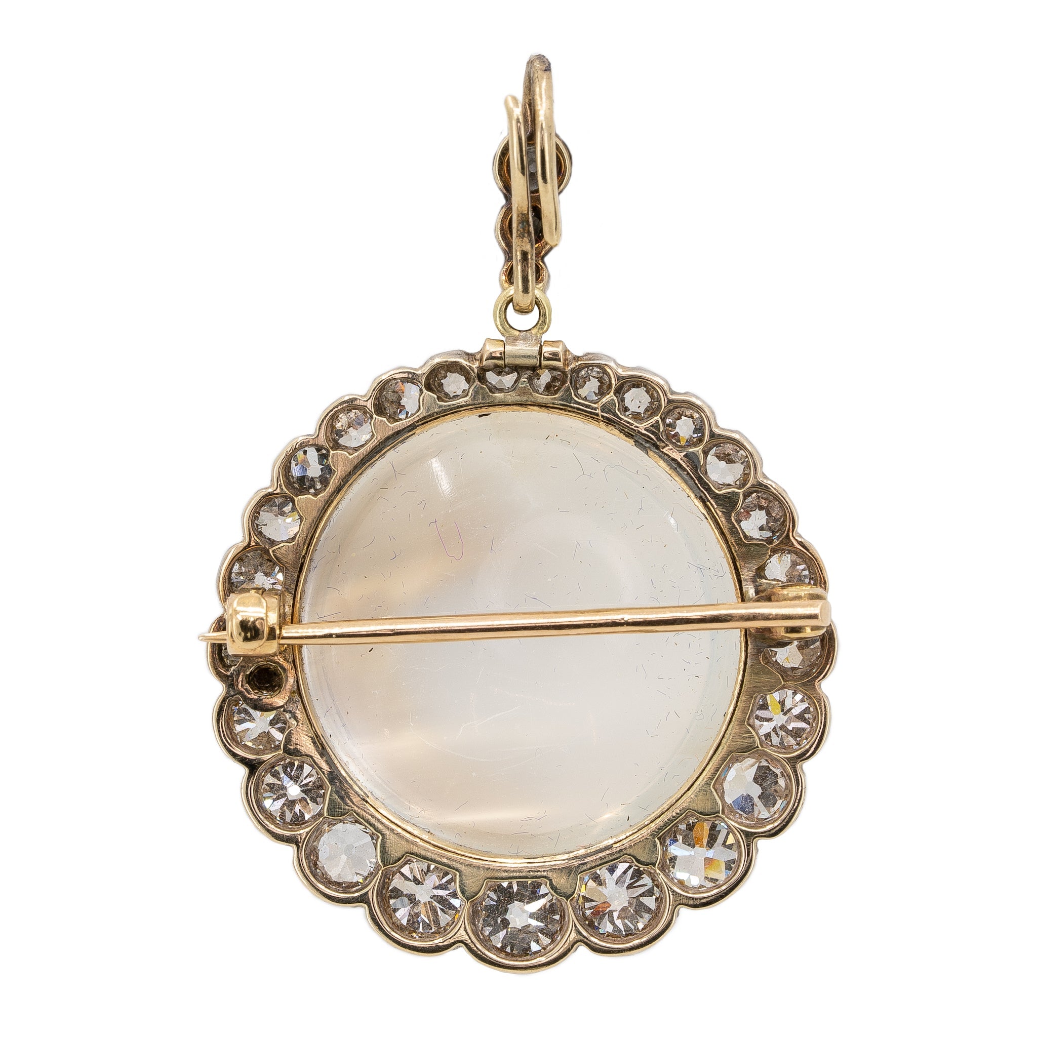 Victorian Moonstone and Diamond Pendant-Charlotte Sayers Antique Jewellery