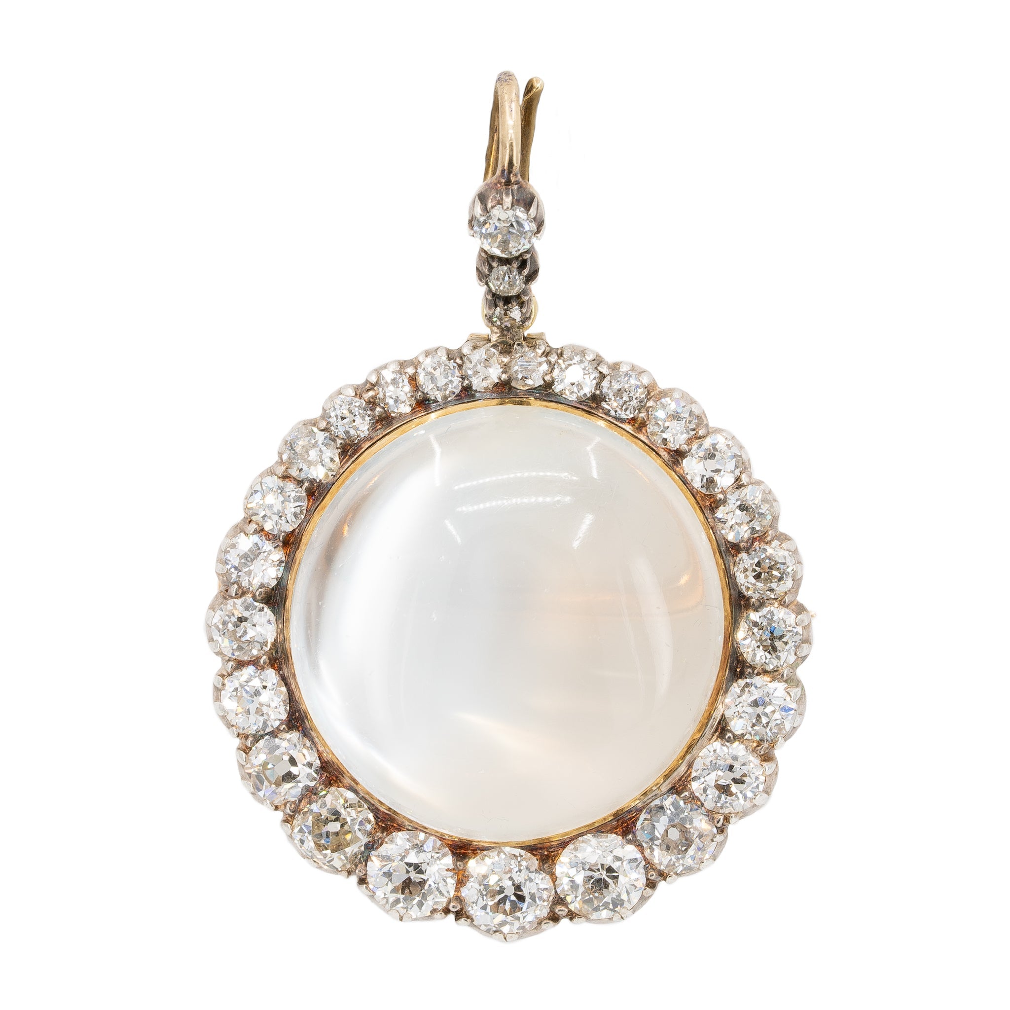 Victorian Moonstone and Diamond Pendant-Charlotte Sayers Antique Jewellery