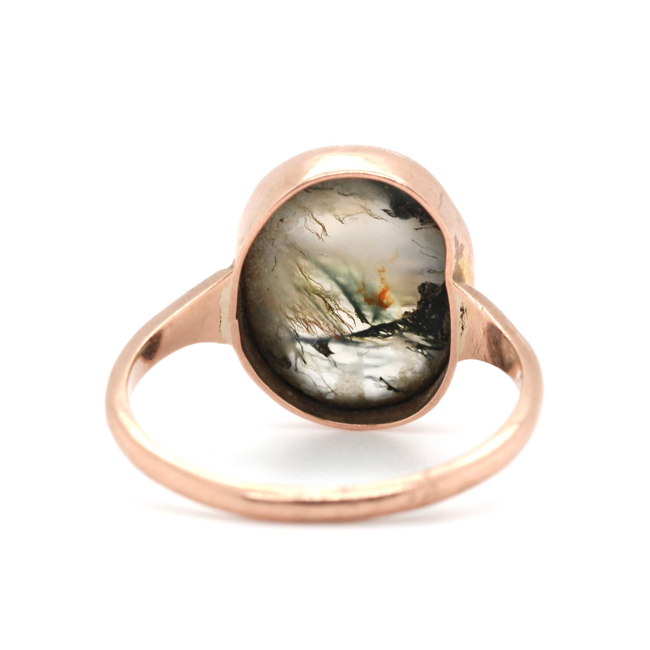 Victorian Moss Agate Ring-Charlotte Sayers Antique Jewellery