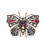 Victorian Multi Gem Butterfly Brooch-Charlotte Sayers Antique Jewellery