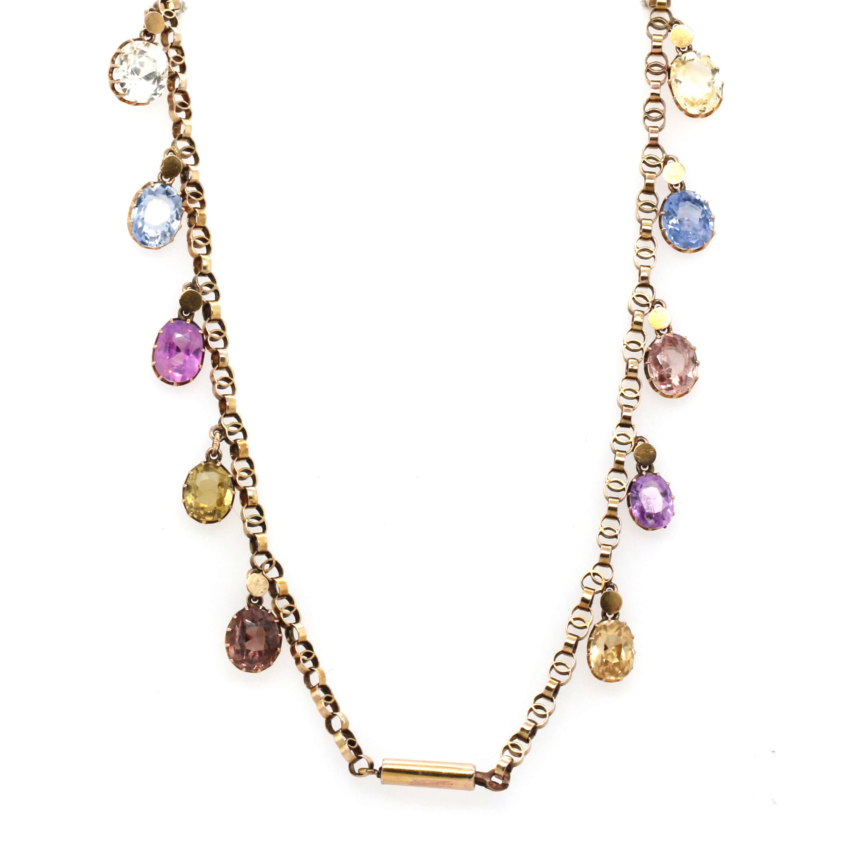 Victorian Multi Gem Necklace-Charlotte Sayers Antique Jewellery