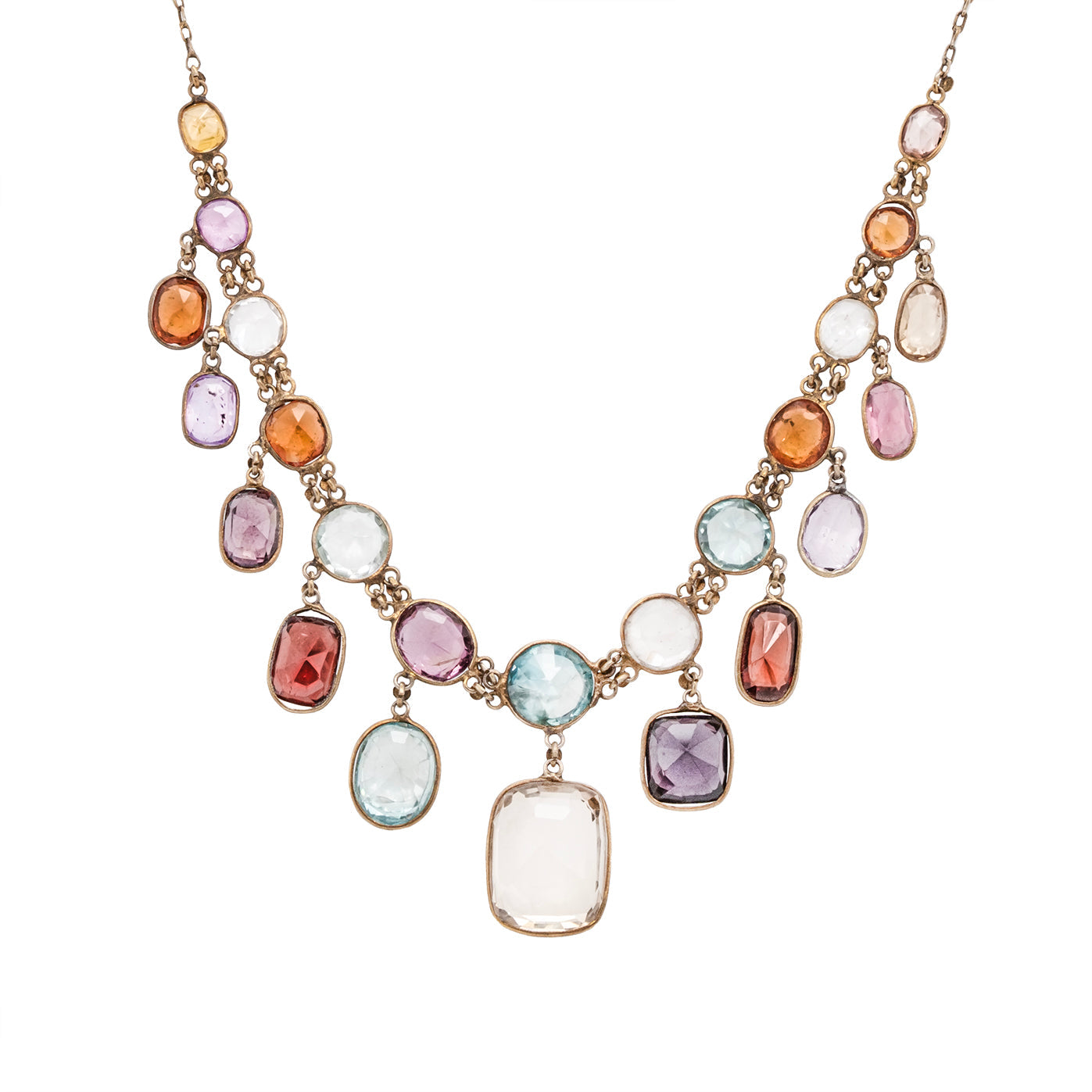 Victorian Multi Gem Necklace-Charlotte Sayers Antique Jewellery