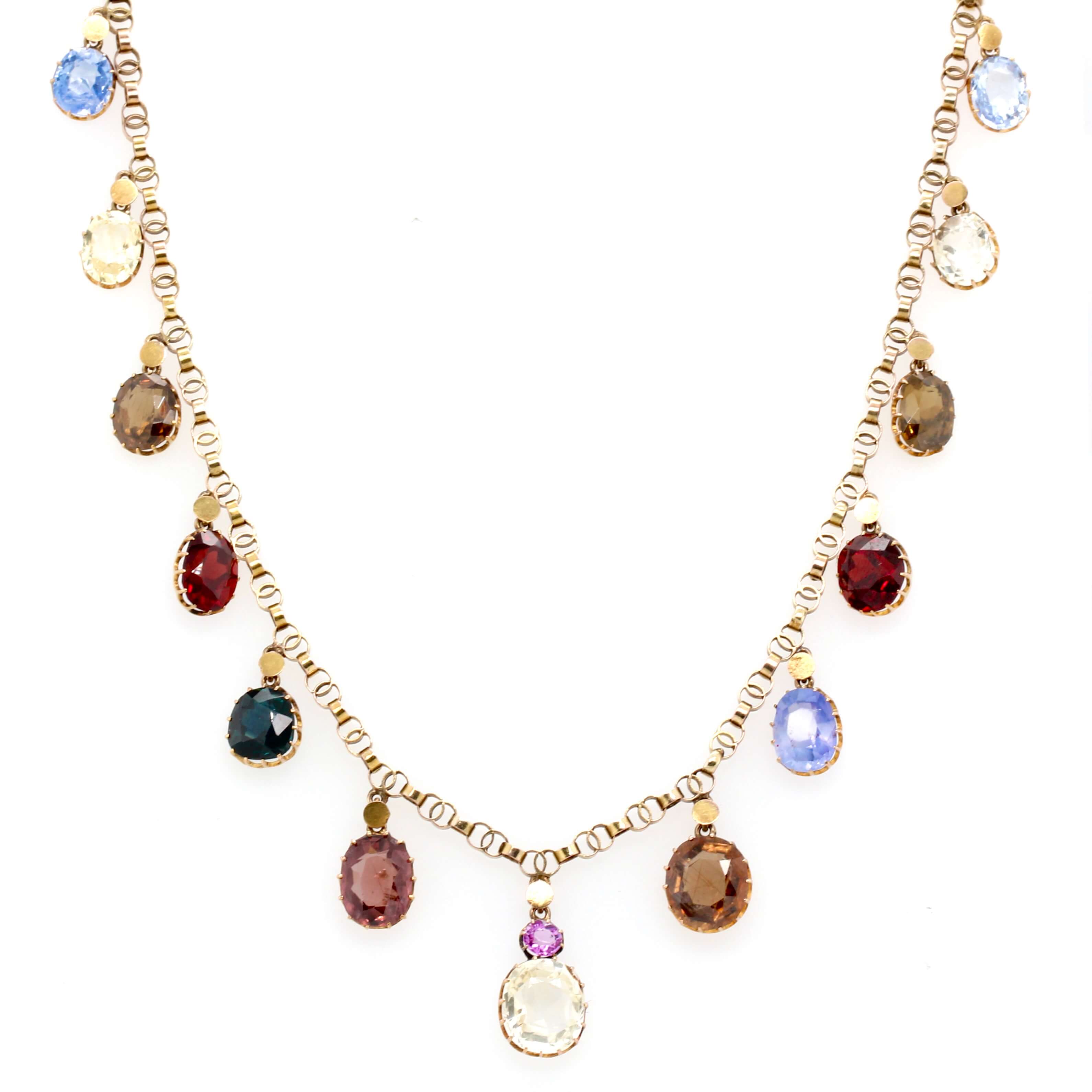 Victorian Multi Gem Necklace-Charlotte Sayers Antique Jewellery