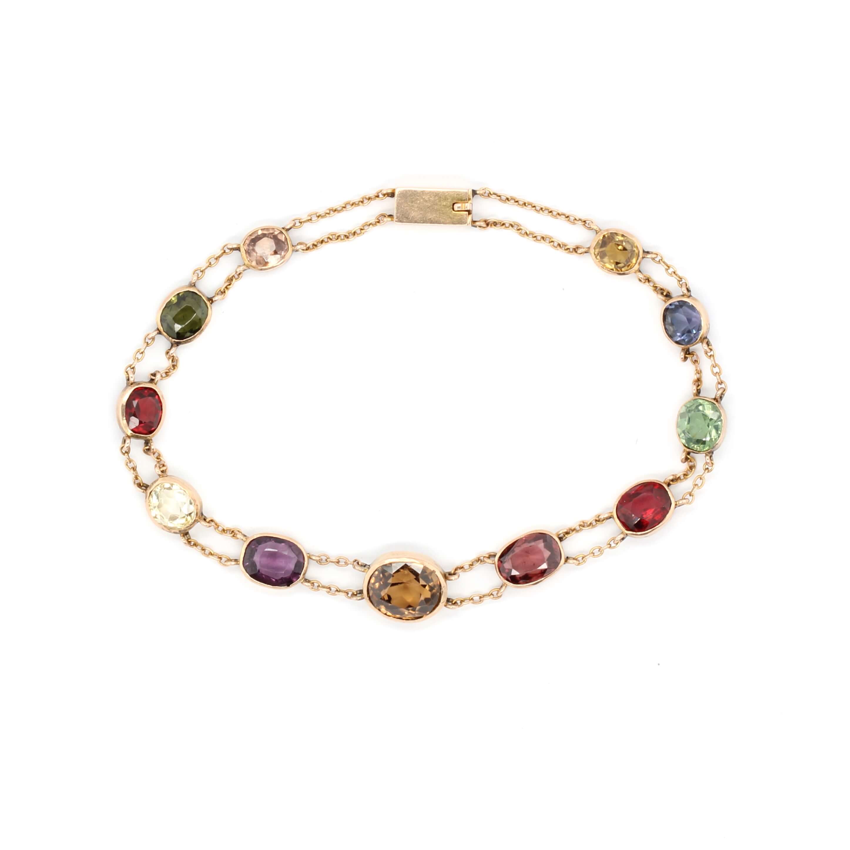 Victorian Multi Gem Set Bracelet-Charlotte Sayers Antique Jewellery