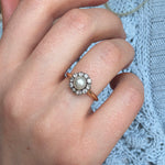 Victorian & Natural Pearl Diamond Ring-Charlotte Sayers Antique Jewellery