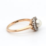 Victorian & Natural Pearl Diamond Ring-Charlotte Sayers Antique Jewellery