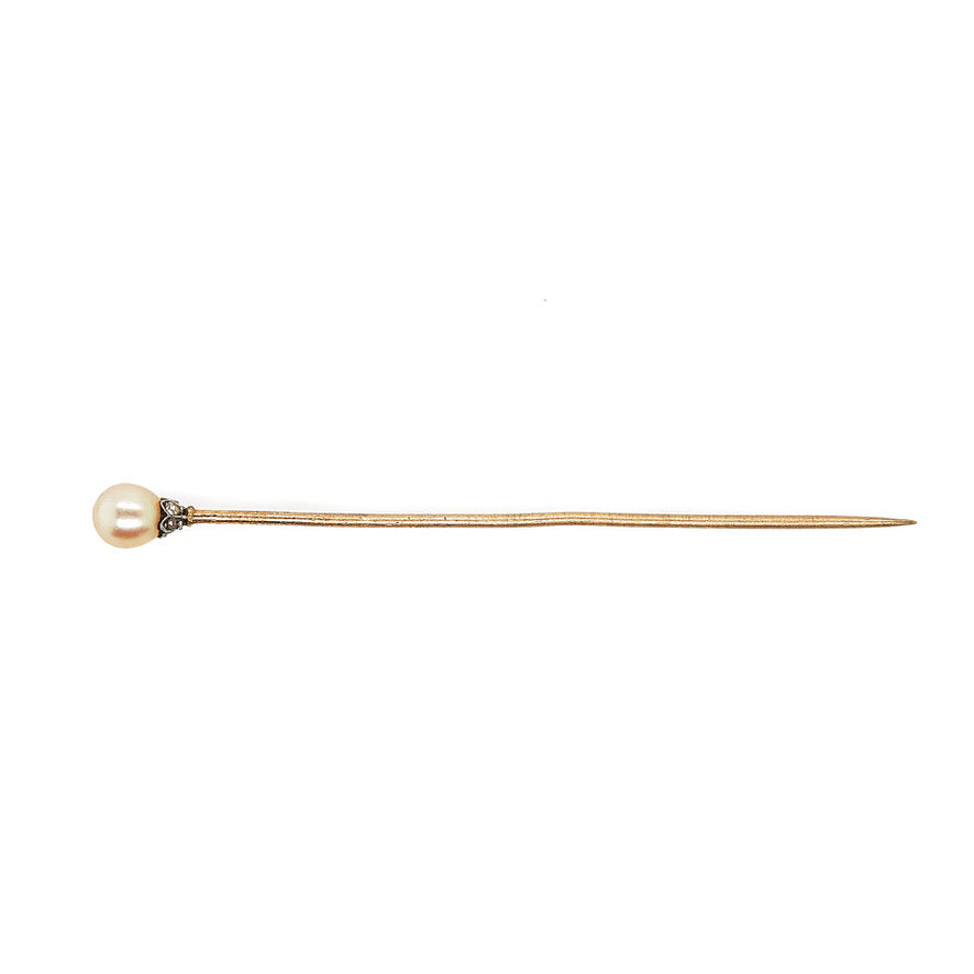 Victorian Natural Pearl Stick Pin-Charlotte Sayers Antique Jewellery